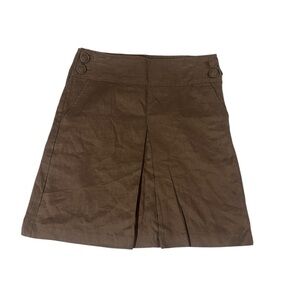 Saint Tropez West Chocolate Brown 100% Linen Skirt